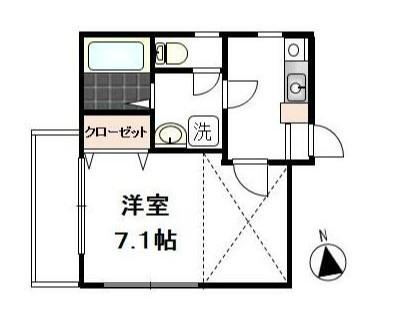 グランエール(1K/2階)の間取り写真