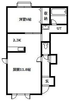 ニューエスパニアIA(1LDK/1階)の間取り写真