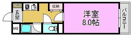 リブレハウス(1K/3階)の間取り写真