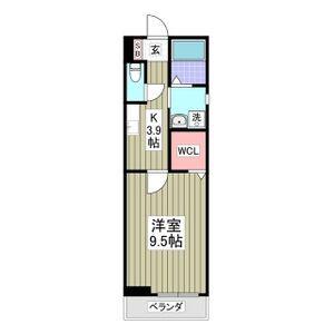 鴨宮アパート(1K/3階)の間取り写真