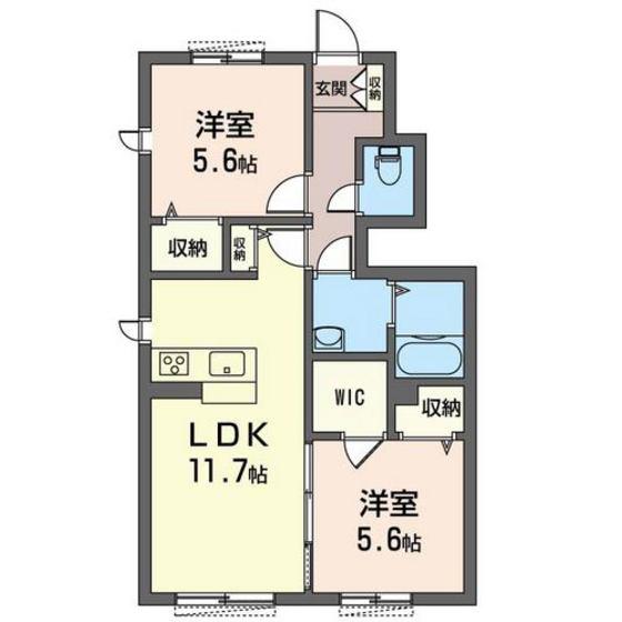 フォンス(2LDK/1階)の間取り写真