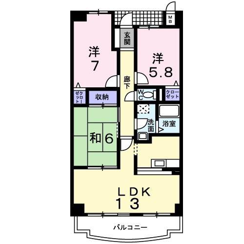 グランアルシェ(3LDK/3階)の間取り写真