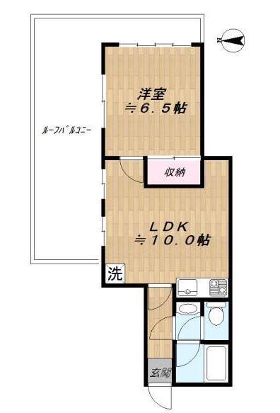 メゾンベルヴィル(1LDK/3階)の間取り写真