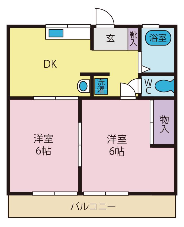 サンコーポ(2DK/2階)の間取り写真