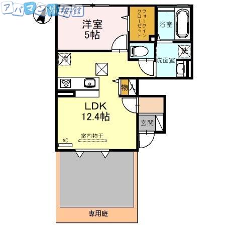 エクセレント上近江 B(1LDK/1階)の間取り写真