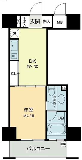 ベルファース本郷弓町(1DK/12階)の間取り写真