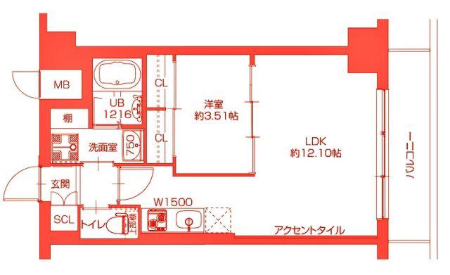 プレジオ宮崎台(1LDK/4階)の間取り写真