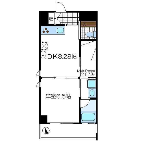 エリーゼ(1SDK/2階)の間取り写真