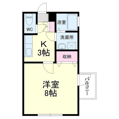 半田ビレッジ7号棟(1K/1階)の間取り写真