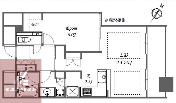 ザ・タワー大阪(1LDK/19階)の間取り写真