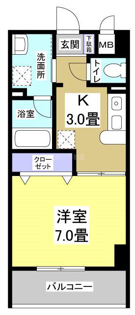 エストメンツ中央(1K/5階)の間取り写真