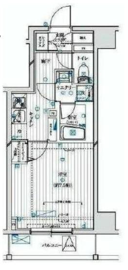 ライズコート住吉(1K/6階)の間取り写真