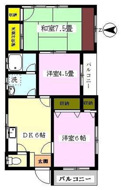 山井マンション(3DK/2階)の間取り写真
