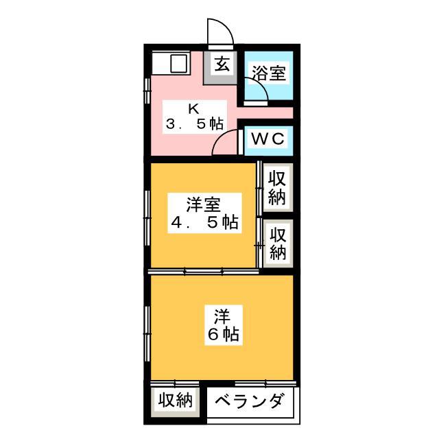 末広マンション(2K/1階)の間取り写真