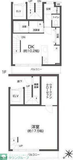 PASEO中目黒(1LDK/1階)の間取り写真