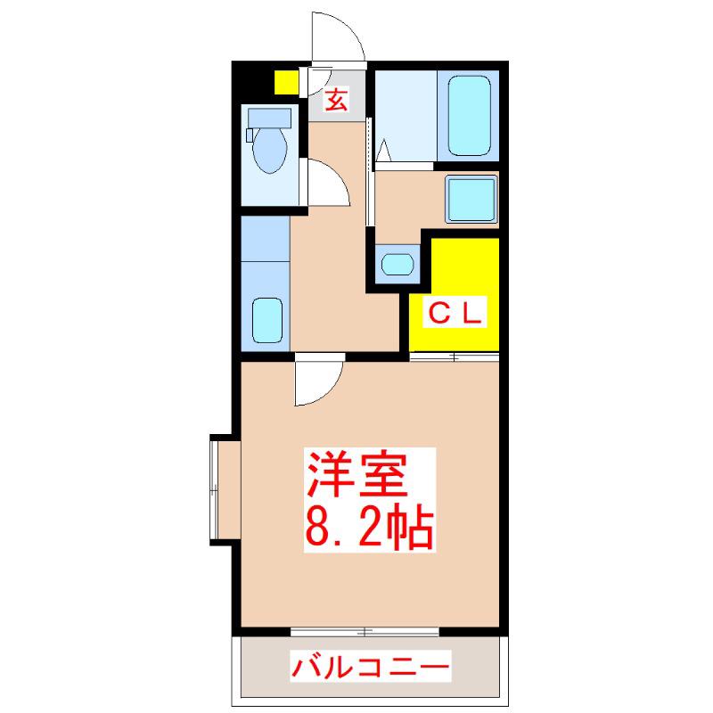 ALL BLUE(1K/5階)の間取り写真