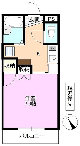 コーポアピア(1K/3階)の間取り写真