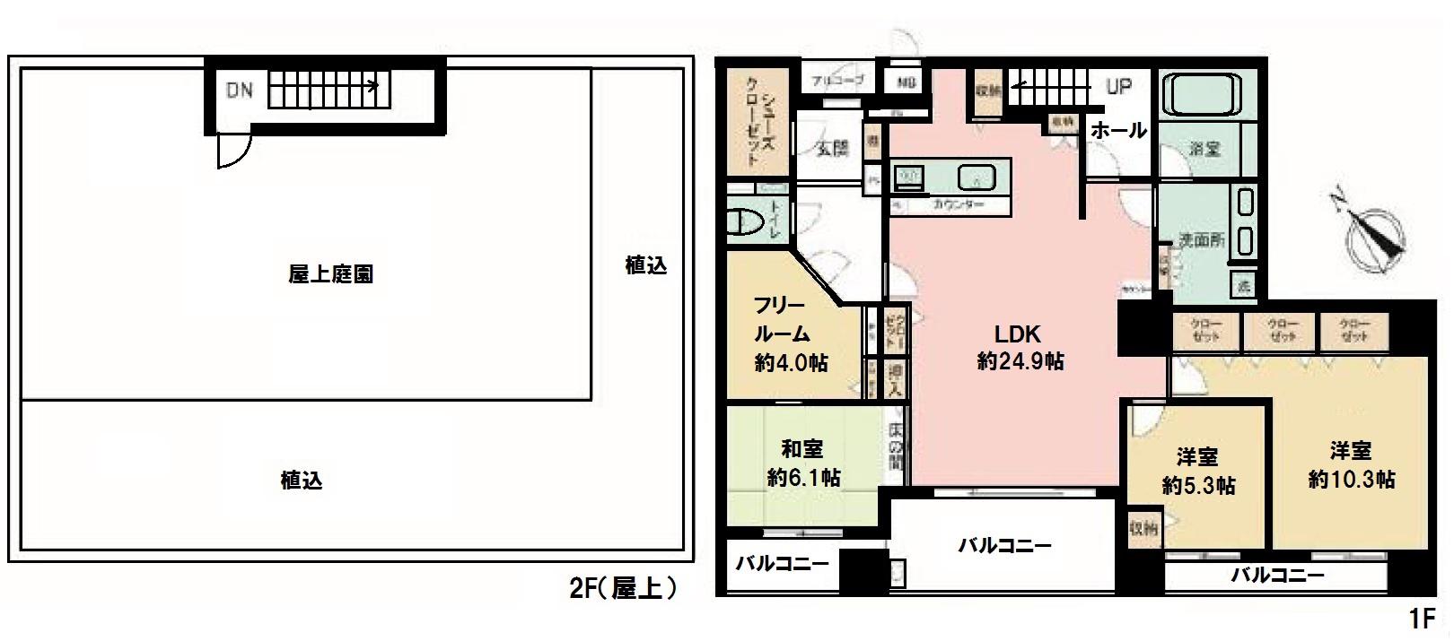 アパタワーズ神戸三宮(3SLDK/20階)の間取り写真