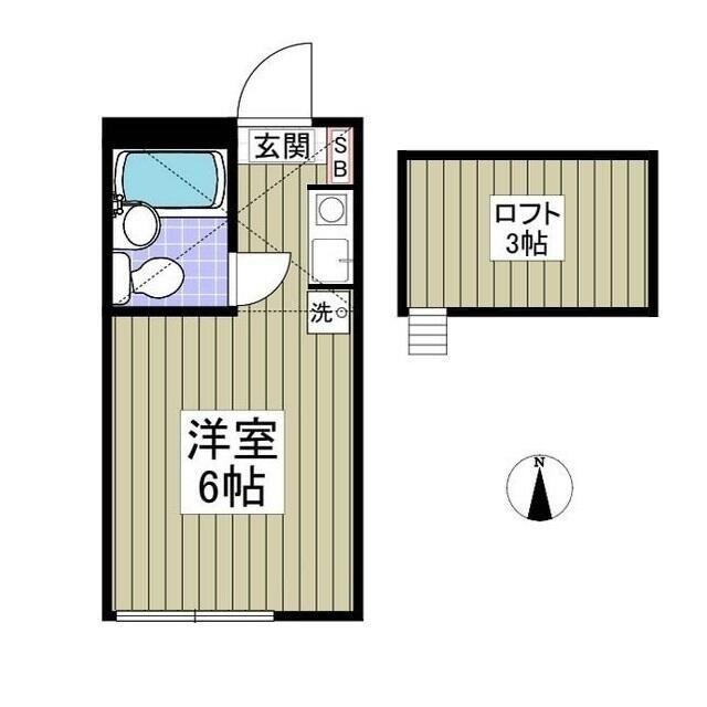 カレッジ志木(1K/1階)の間取り写真