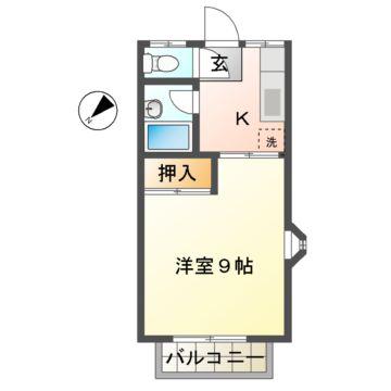 コーポ幸(1K/2階)の間取り写真