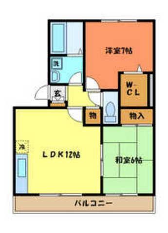 グリーンコート(2LDK/3階)の間取り写真