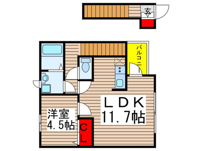 アスピリア SOMME BEAUTE(1LDK/2階)の間取り写真
