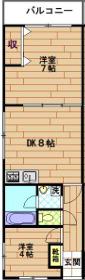 不入斗マンション(2DK/3階)の間取り写真