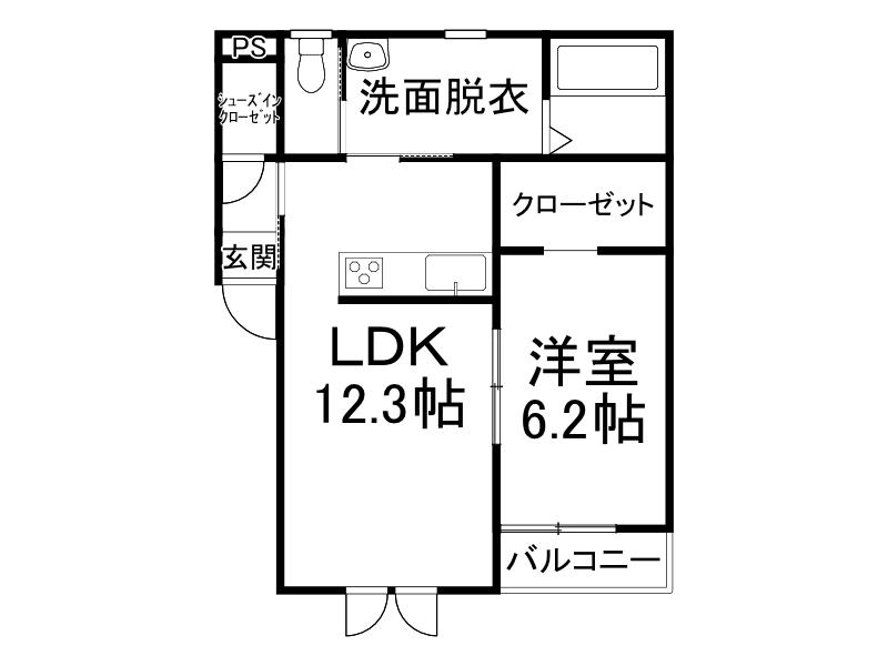 TOWN BLOOM(1LDK/2階)の間取り写真