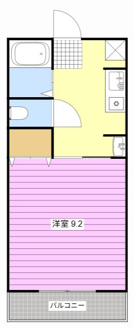 キャッスルタウンC(1K/2階)の間取り写真