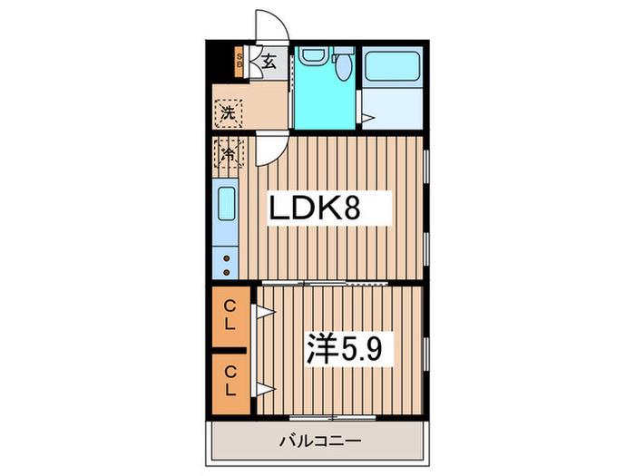 グレイス西谷(1LDK/1階)の間取り写真