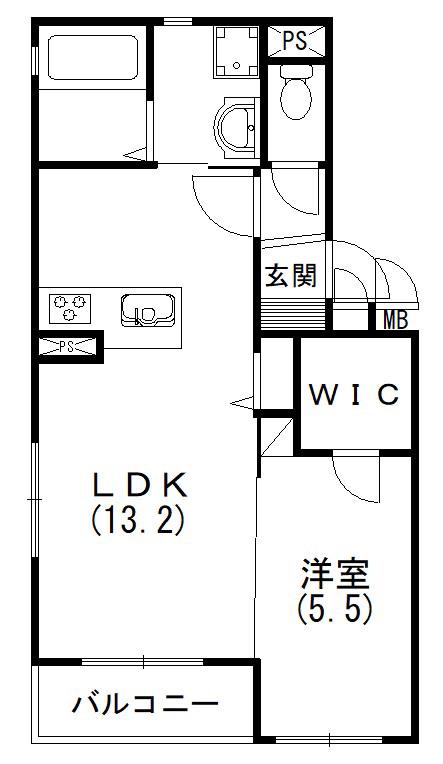CALM PARCH(1LDK/1階)の間取り写真