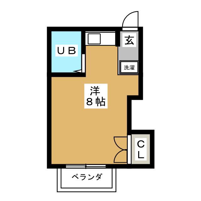 中尾コーポ(ワンルーム/1階)の間取り写真