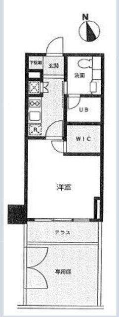 コスモグラシア清澄白河(1K/1階)の間取り写真