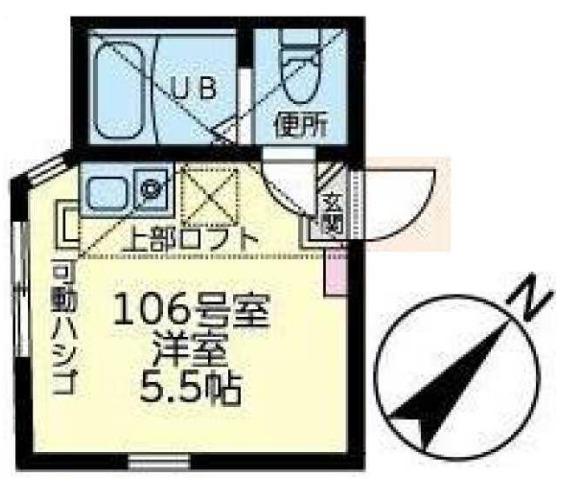 ユナイト黄金町ロザンナの杜(ワンルーム/1階)の間取り写真