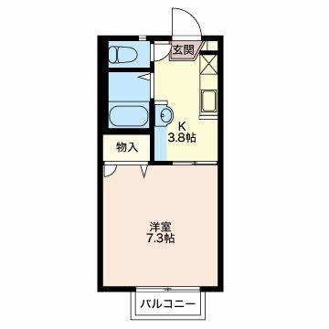 フレグランス トゥイン(1K/2階)の間取り写真