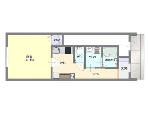 BLOOM KAO (1DK/1階)の間取り写真