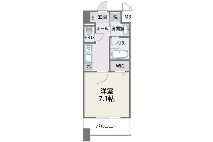 ニューリバー姪浜II(1K/2階)の間取り写真