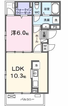 VILLA PRUMIE(1LDK/3階)の間取り写真