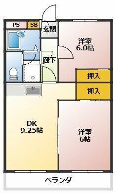 富志正第五ビル(2LDK/2階)の間取り写真