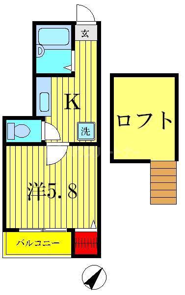 AZURE柴又(1K/1階)の間取り写真