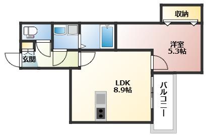 リタリッチ五番館(1LDK/1階)の間取り写真