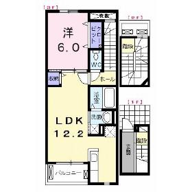 ヴァルト(1LDK/3階)の間取り写真