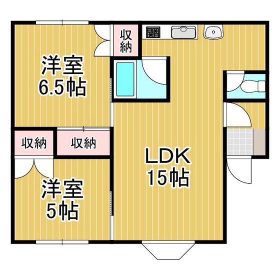 コーポR NO3(2LDK/1階)の間取り写真