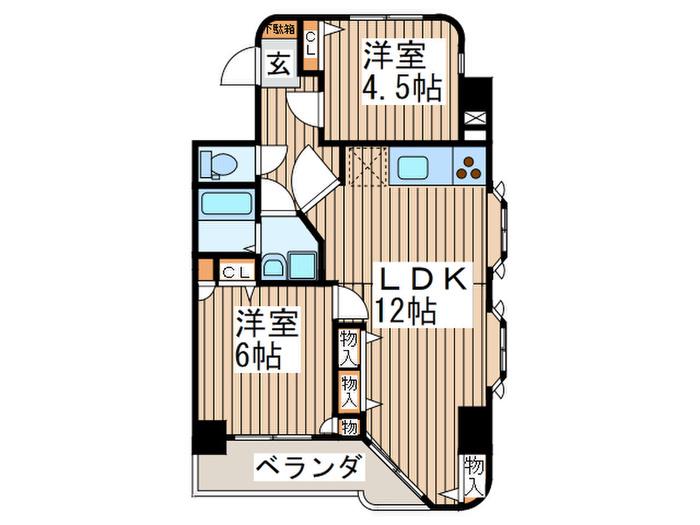 リヴェール睦(2LDK/3階)の間取り写真
