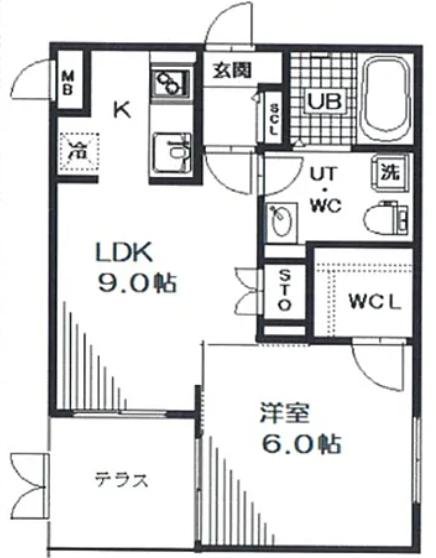 BRANCHE大森(1LDK/1階)の間取り写真