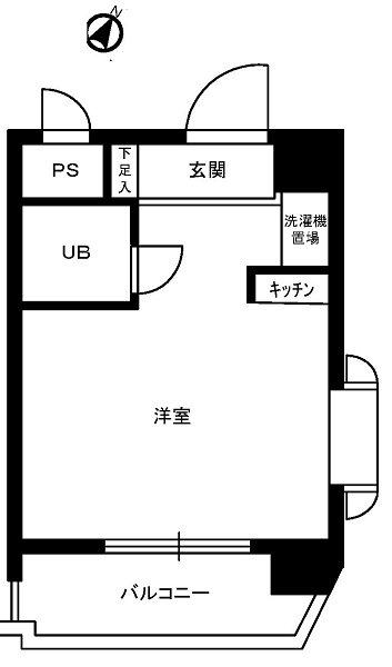 ライオンズマンション雪が谷大塚(ワンルーム/5階)の間取り写真