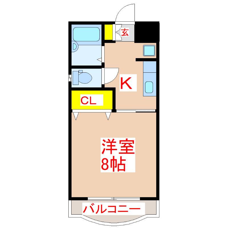 クィーンハイツ永吉(1K/3階)の間取り写真