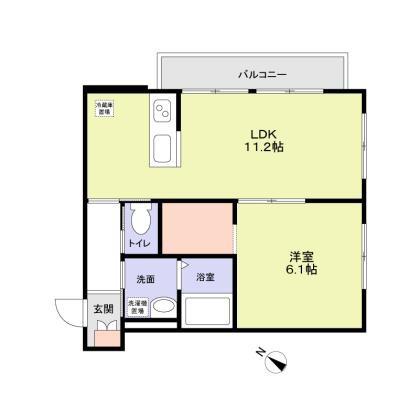 FOREST GARDEN(1LDK/1階)の間取り写真