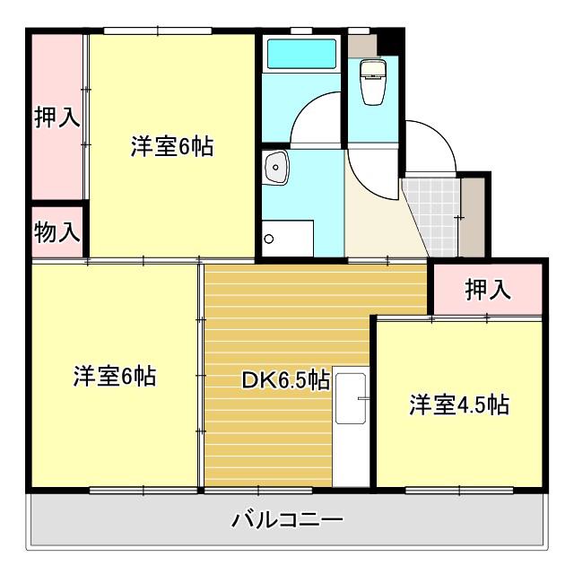 80HILLS八代I(3DK/5階)の間取り写真