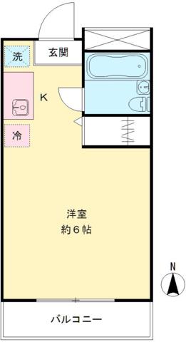 シャトーエース(1K/2階)の間取り写真